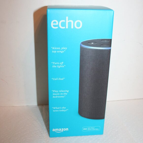 Amazon - Echo (2nd Gen) - Smart Speaker with Alexa - Charcoal Fabric - Picture 1 of 5